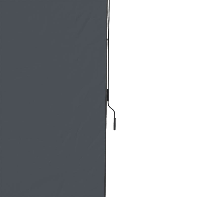 7' x 10' Retractable Patio Awning, Manual Outdoor Privacy Screen with UPF40+ & Water-Resistant Fabric, Grey