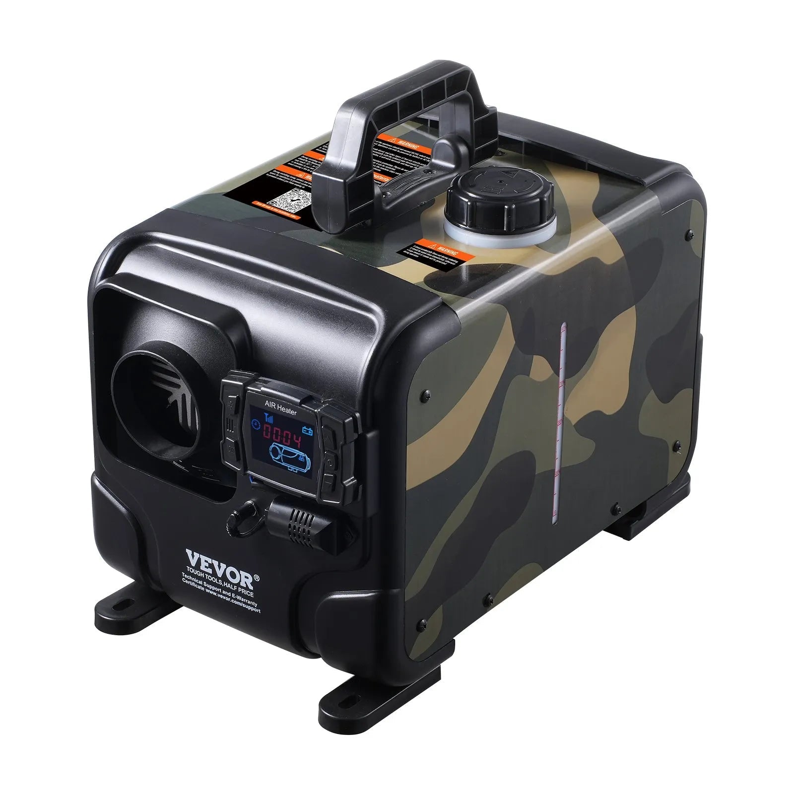 VEVOR 8KW Diesel Heater, 12V/24V All-in-One Air Heater, Bluetooth App, Remote & Display, CO Alarm, Fast Heating Horizontal Portable Heater for Vehicles & Garage