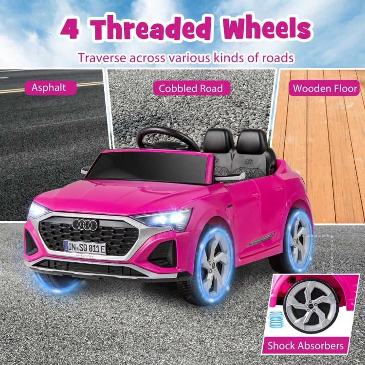 12V Kids Ride on Car Licensed Audi SQ8 with Remote Control and 3 Speeds-Pink