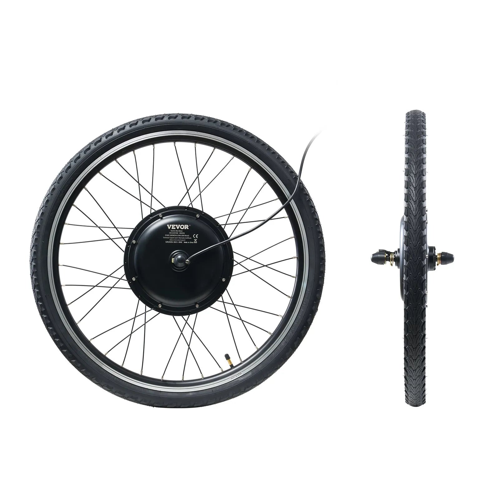 VEVOR 1000W Electric Bike Conversion Kit 48V 26" Front Wheel E-Bike Hub Motor