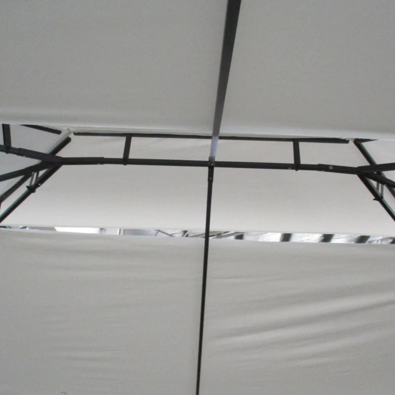 10' x 13' Outdoor Gazebo, Double Roof Patio Gazebo Canopy Shelter with Screen Decorate Corner Frame, White