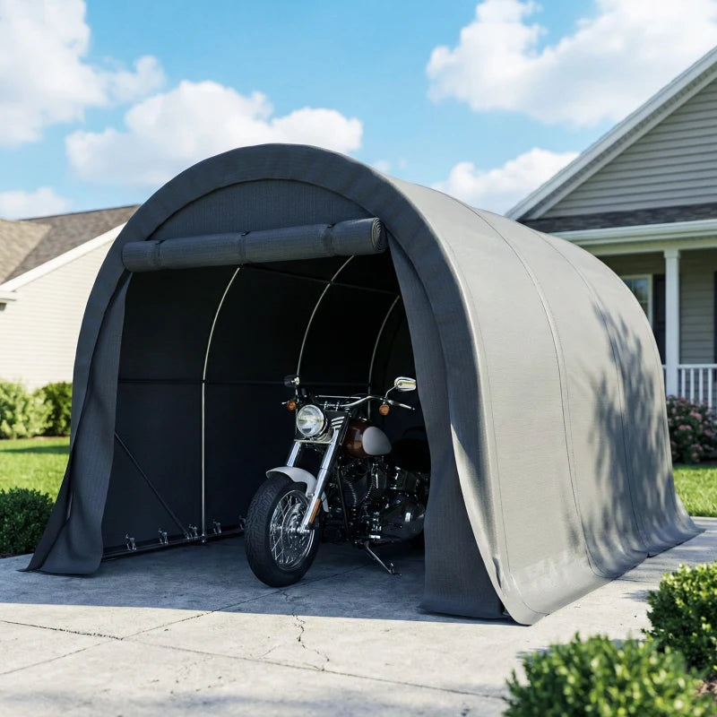 10' x 15' Heavy Duty Carport, Portable Garage Car Canopy Tent Shelter with Reinforced Galvanized Frame, Dark Grey