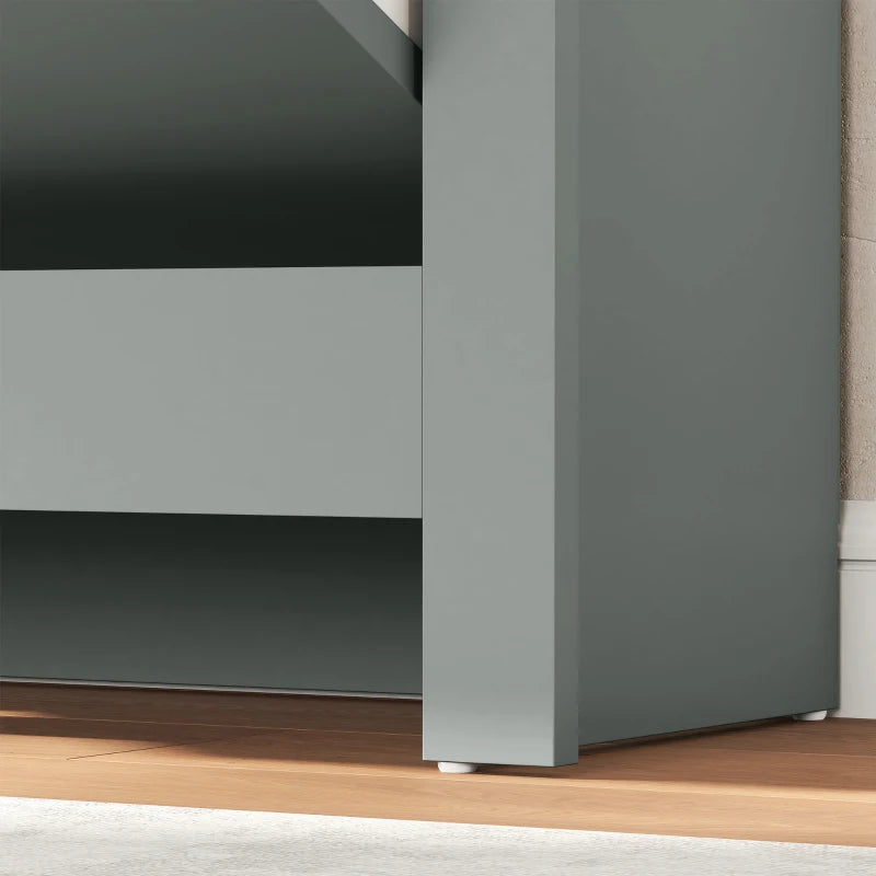Shoe Storage Cabinet with 2 Flip Drawers and Adjustable Shelves for 12 Pairs of Shoes, Light Grey
