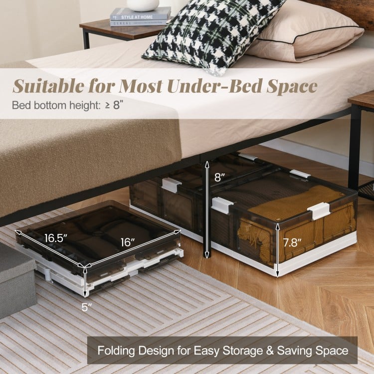 2 Pack Stackable Storage Containers Rolling Plastic Storage Bins