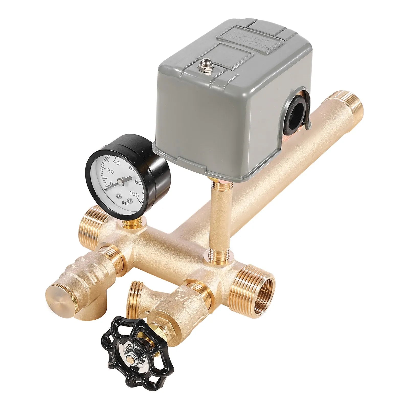 VEVOR 1" x 11" Well Pressure Tank Tee Kit 40/60PSI Switch Fit Tanks up to 16 in
