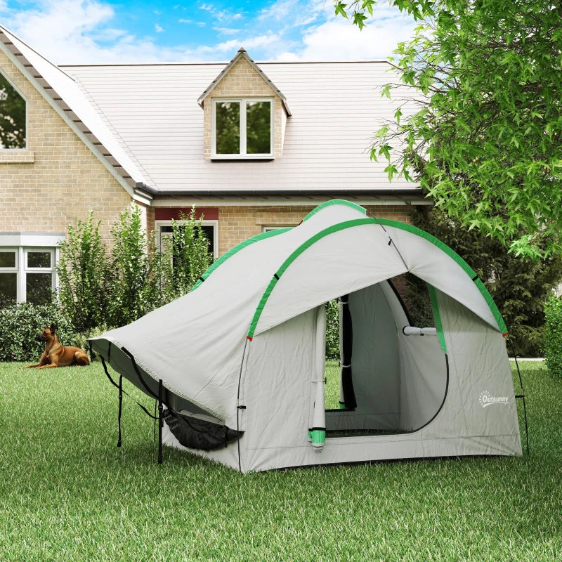2000mm Waterproof SUV Tent, Car Tent with 3 Doors and Mesh Window, for 5-6 Person Camping Travel, Grey and Green