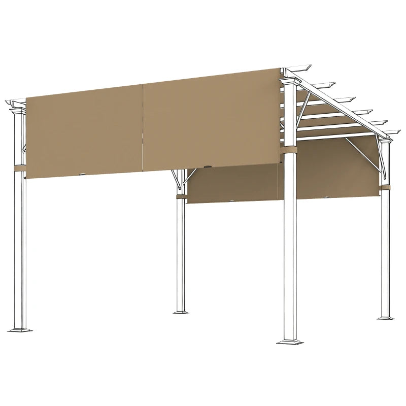 2 Pcs UV Protection Pergola Replacement Canopy, Pergola Shade Cover, Easy to Install, for 10' x 10' Pergola, Sand