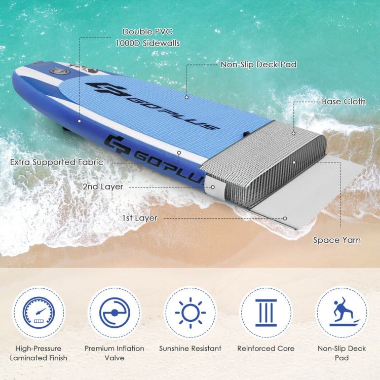 10.6 Feet Inflatable Adjustable Paddle Board with Carry Bag-M
