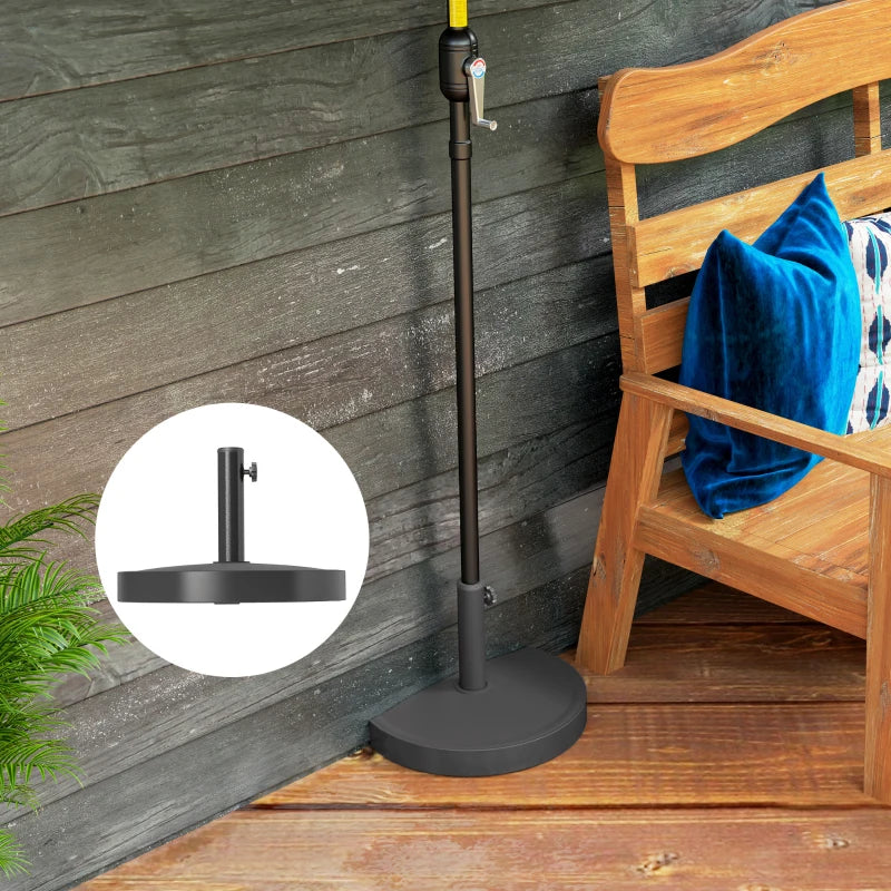 20 lbs Resin Half Parasol Base Outdoor Umbrella Stand Weight, Concrete Garden Parasol Stand, Black