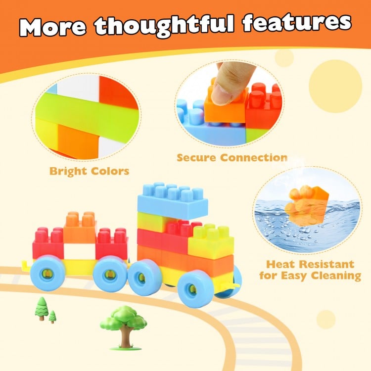150 Pcs Toddler Building Blocks Toy STEM Montessori Early Learning Toys for 3+ year old