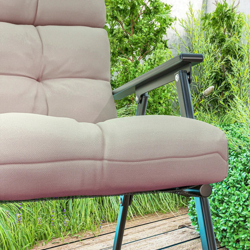 2-Piece Back Seat Cushion Replacement, Outdoor Patio Chair Cushions Set with Ties, Button Tufted, Beige