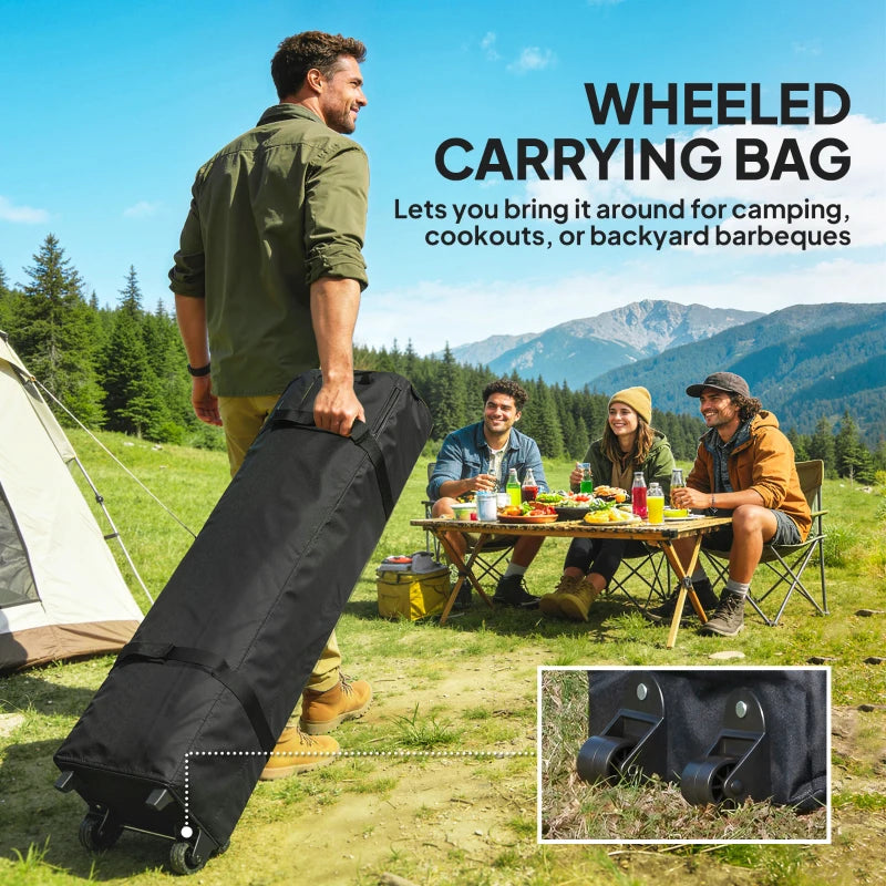 10' x 10' Pop Up Canopy with Sidewalls, Roller Bag, Height Adjustable Instant Tent for Outdoor, Garden, Patio, Grey