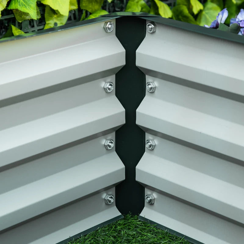 4' x 2' x 1' Raised Garden Bed, Set of 2 Galvanized Planter Box for Vegetables, Flowers, Herbs, Green