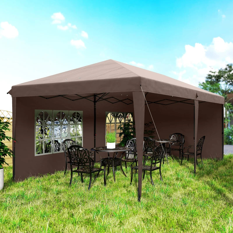 10' x 20' Outdoor Pop Up Canopy Tent Party Tent Instant Shelter W/ Carrying Bag, Coffee