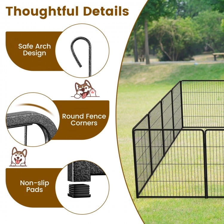 16 Panel 24/32/40 Inches Height Dog Playpen with Lock and Large Door-32 inches
