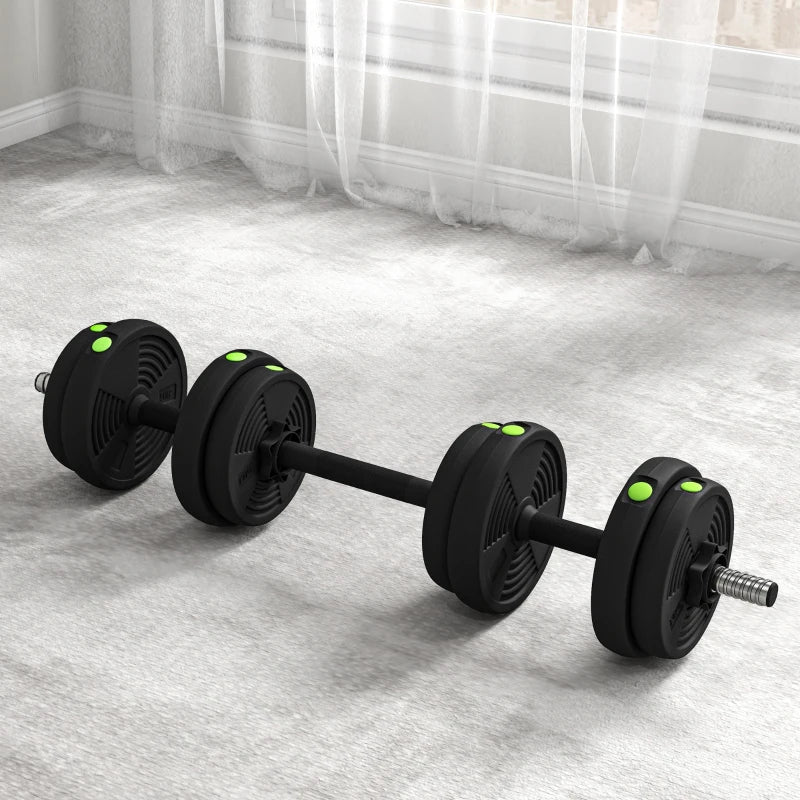 Soozier 33LBS 2-in-1 Adjustable Barbell & Dumbbells Set, Weights Set with Non-slip Handles for Men and Women Home Gym Training