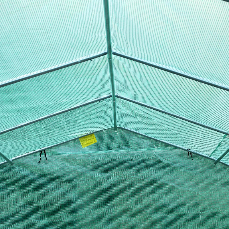 26' x 10' x 7' Large Steeple Walk-in Greenhouse Outdoor Garden Plant Seed Tunnel Grow Tent Steel Frame, Green