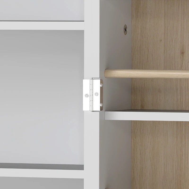 47" Kitchen Pantry Cabinet, Freestanding Kitchen Storage Cabinet with 12 Door Shelves and Adjustable Shelves, White