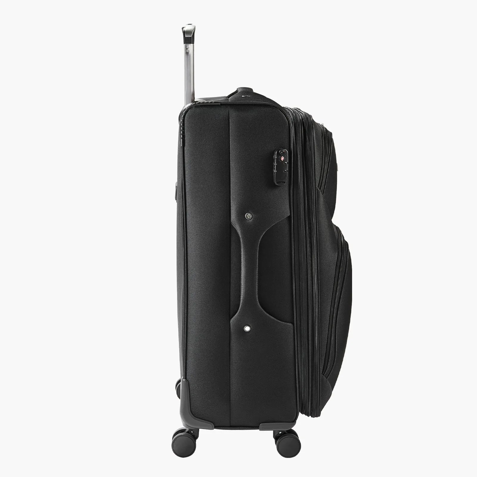 VEVOR 28" Softside Expandable Luggage with Spinner Wheels Checked Suitcase Black