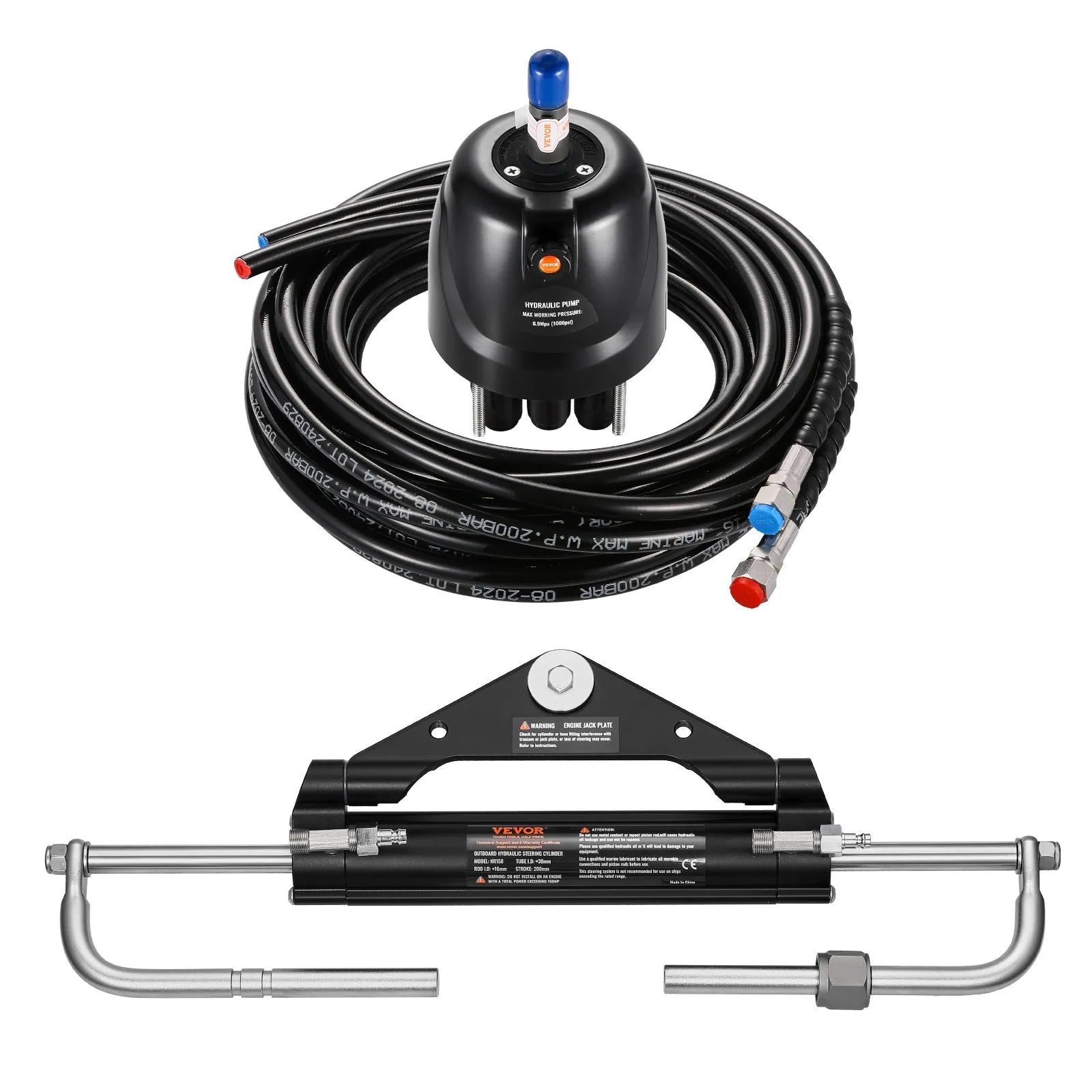 VEVOR 150HP Hydraulic Outboard Steering Kit Marine Boat Hydraulic Steering Kit