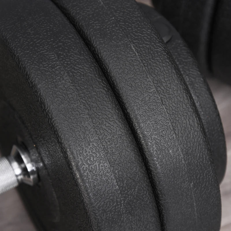Soozier Adjustable 2 x 55lbs Weight Dumbbell Set for Weight Fitness Training Exercise Fitness Home Gym Equipment, Black (Pair)