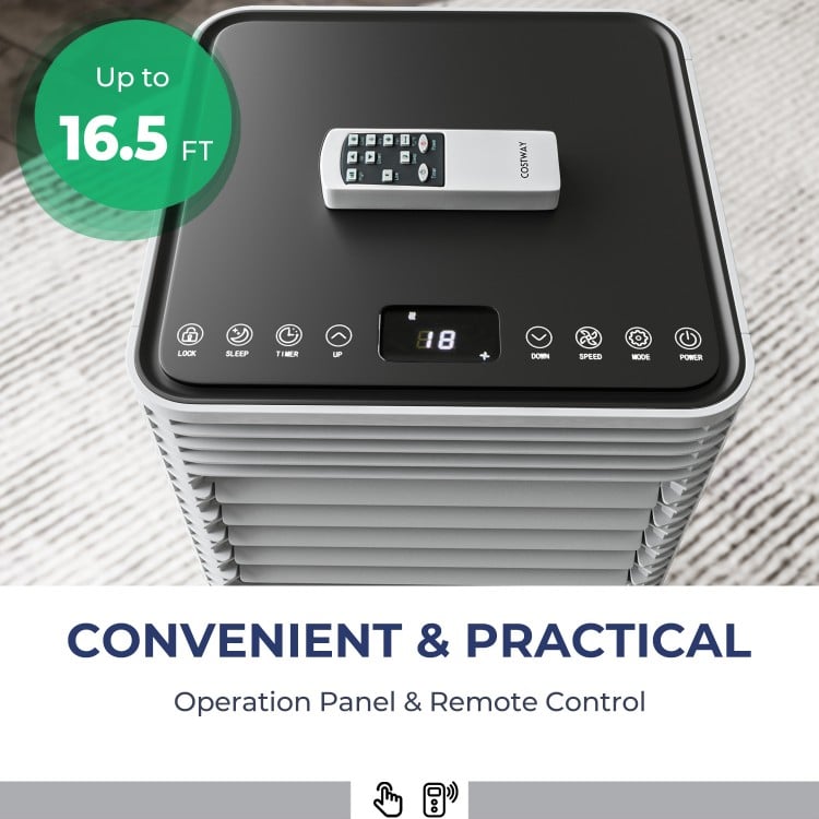 10000 BTU Air Cooler with Fan and Dehumidifier Mode-Black