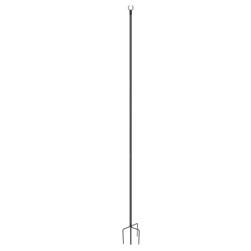 4 Pack of 8' String Light Poles, Steel Hanging Lighting Stand for Patio, Backyard, Deck, Wedding, Party, Black