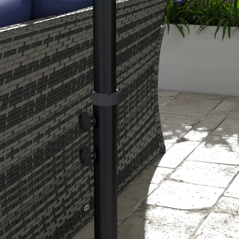 3(m) patio offset umbrella, with Cross Base - Dark Grey