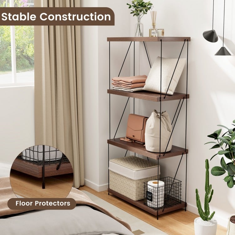 2/3/4/5-Tier Multipurpose Display Rack with Metal Frame-4-Tier