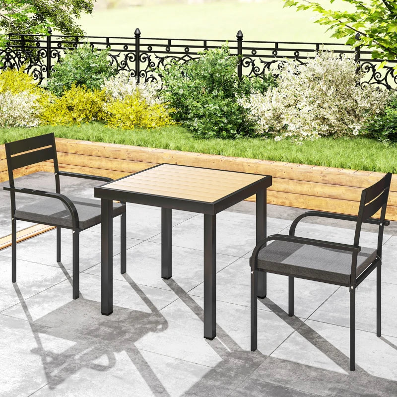 2 Piece Outdoor Dining Chairs with Aluminum Frame, Soft Cushion, for Deck, Garden, Balcony, Poolside, Grey