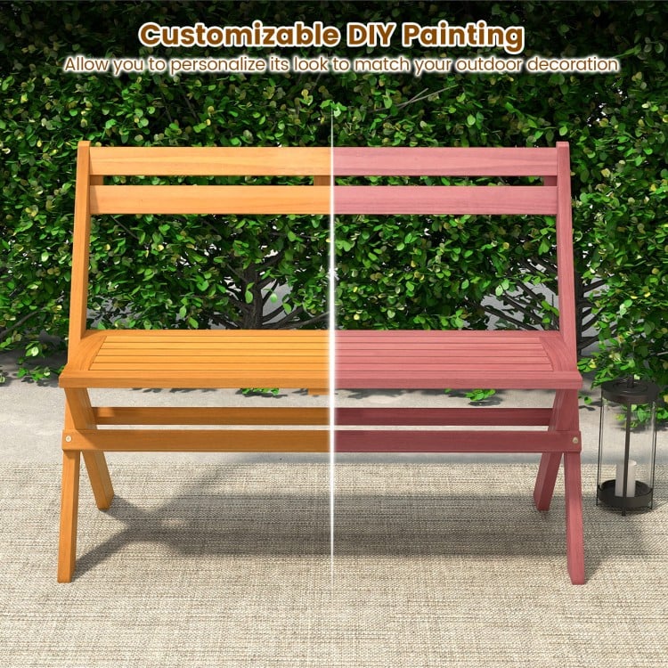 2-Person Acacia Wood Patio Garden Bench with 800 lbs Capacity