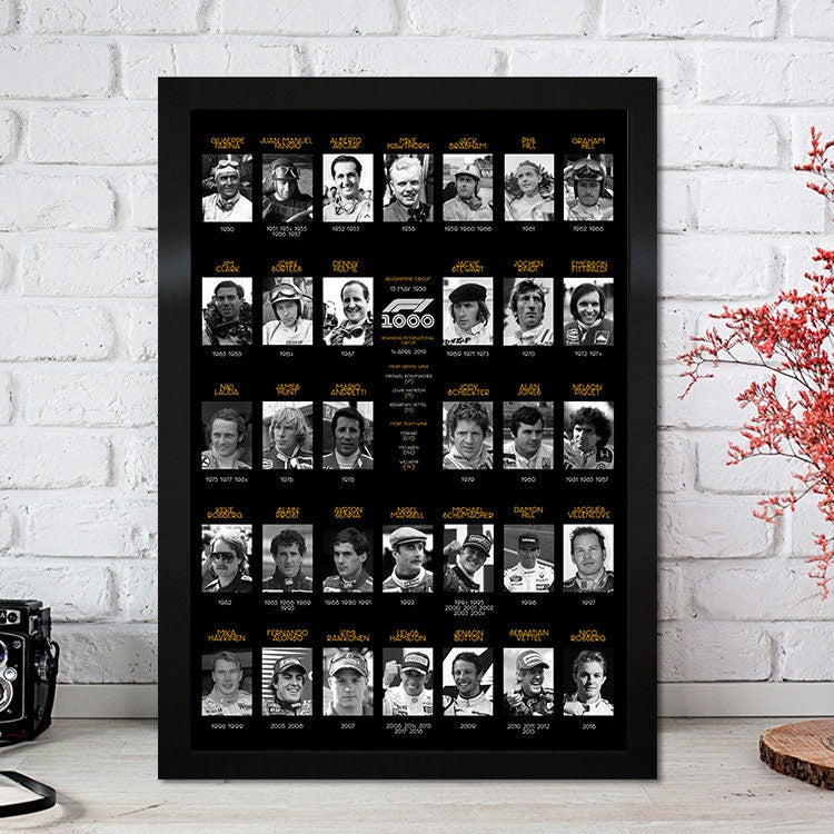 Poster Formel 1 Rennfahrer Legenden Rennwagen I Deko Print ohne Rahmen