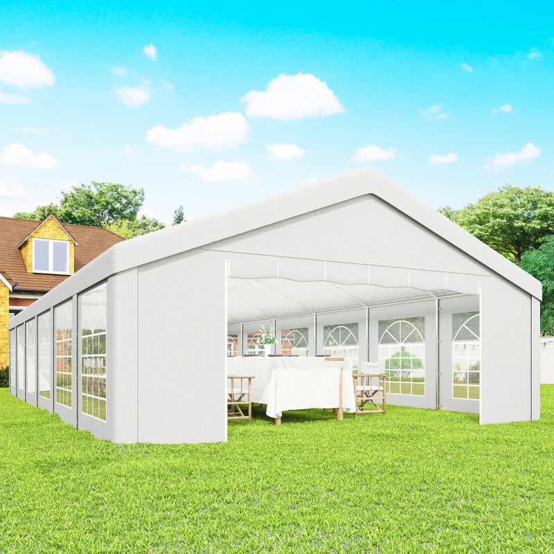 20' x 40' Party Tent, Outdoor Canopy Tent with 12 Removable Window Sidewalls for Parties, Wedding, Events, BBQ