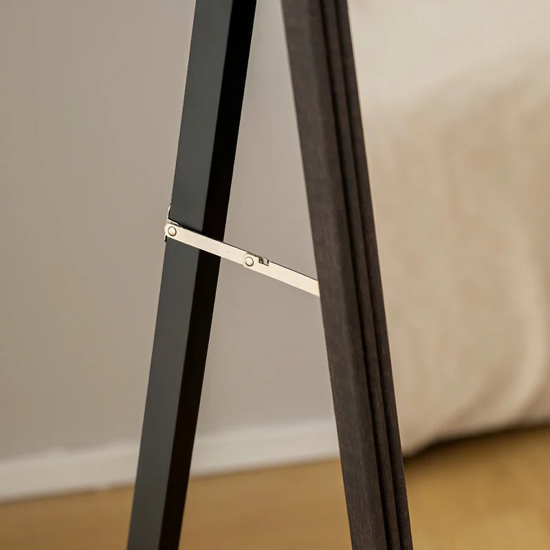 64" x 21" Full Length Mirror, Free Standing, Leaning or Wall, Arched Full Body Mirror, Brown Wood Grain