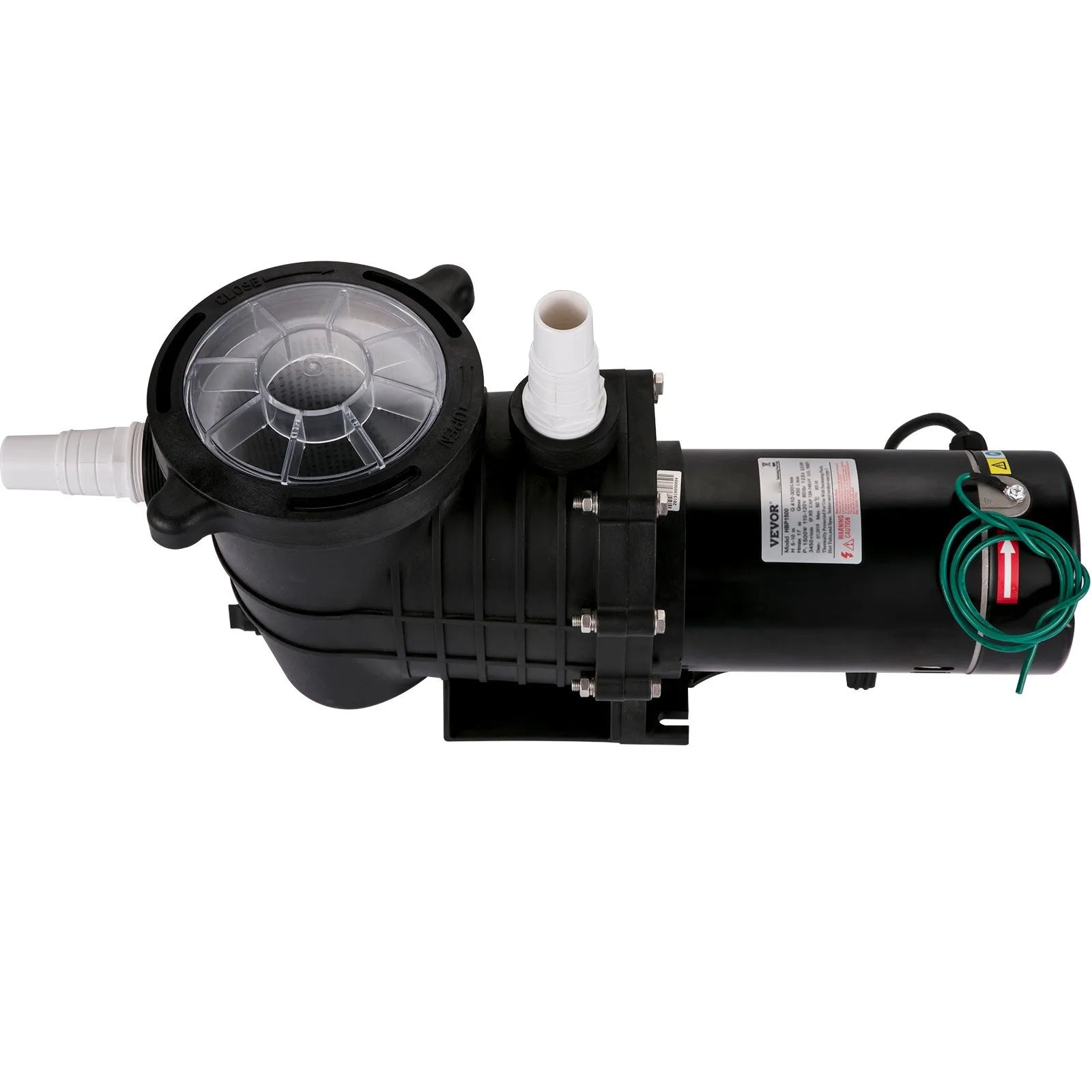 Swimming Pool Pump 1HP, Dual Voltage 110V 220V, 5544GPH, Powerful Pump for In/Above Ground Pool Water Circulation, with Strainer Basket, 2pcs 1-1/2'' NPT Connectors Tested to UL Standards