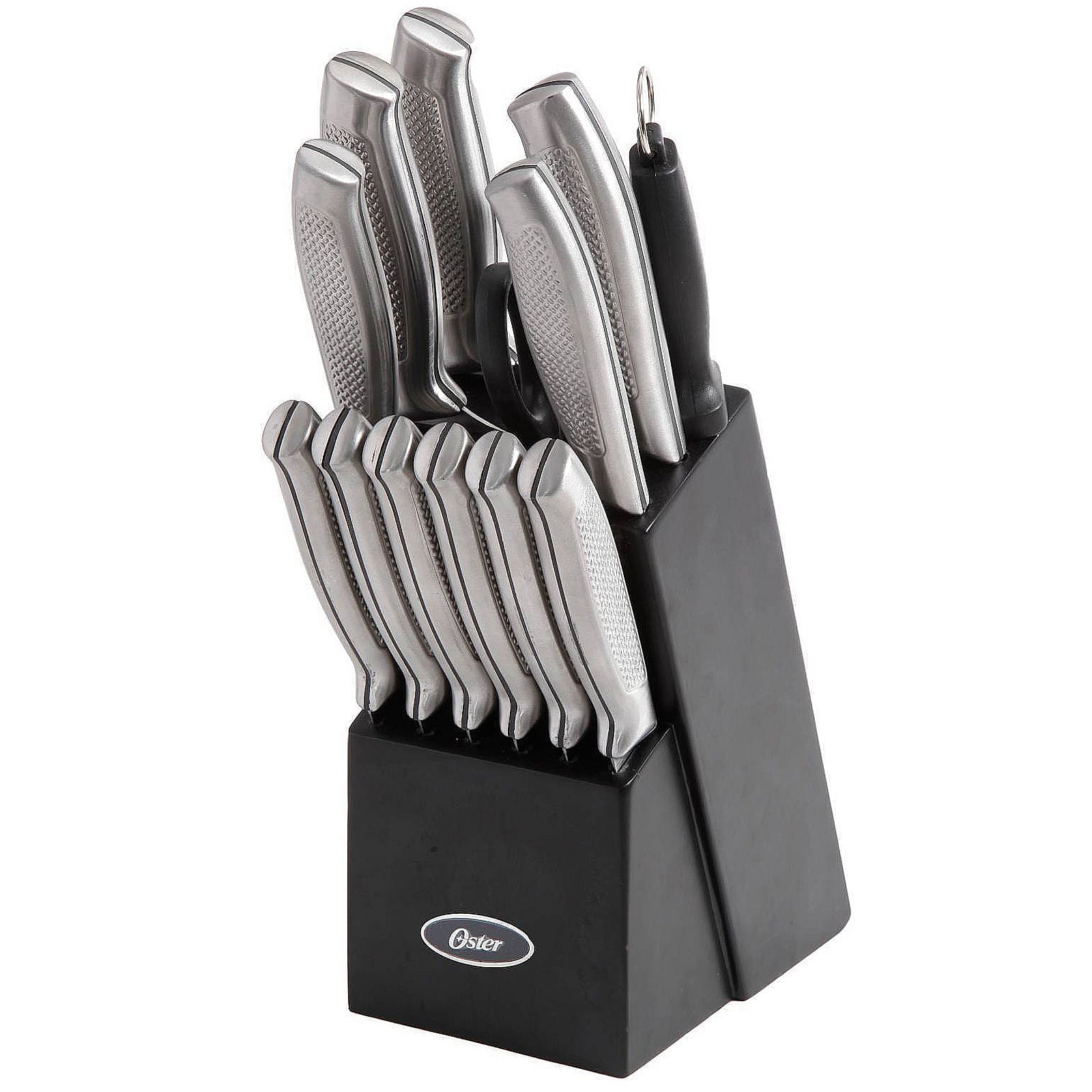 Oster Edgefield 14 Piece Stainless Steel Cutlery Knife Set with Black Knife Block - Free Shipping