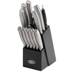 Oster Edgefield 14 Piece Stainless Steel Cutlery Knife Set with Black Knife Block - Free Shipping