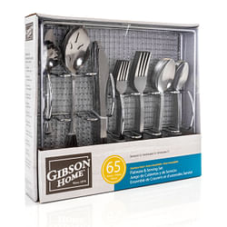 Gibson Home South Bay 65 Piece Stainless Steel Flatware Service Set with Wire Caddy - Free Shipping