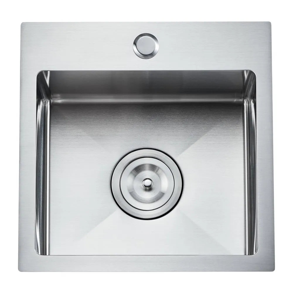 VEVOR 15" Kitchen Sink Top Mount Single Bowl Drop-In Basin Stainless Steel Bar