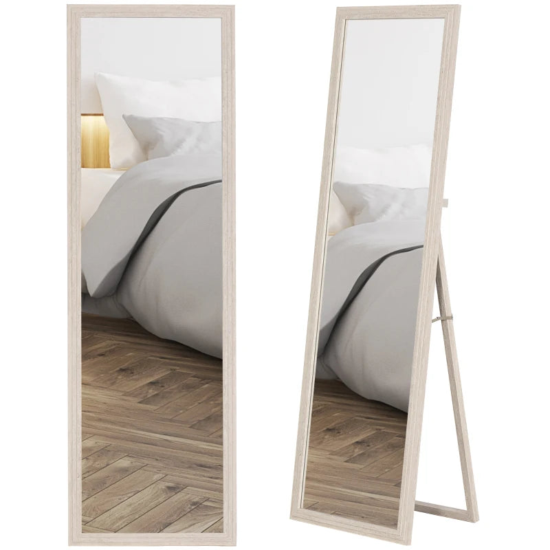 64" x 21" Full Length Mirror, Standing, Wall-Mounted or Leaning Against Wall, for Bedroom, Living Room, White
