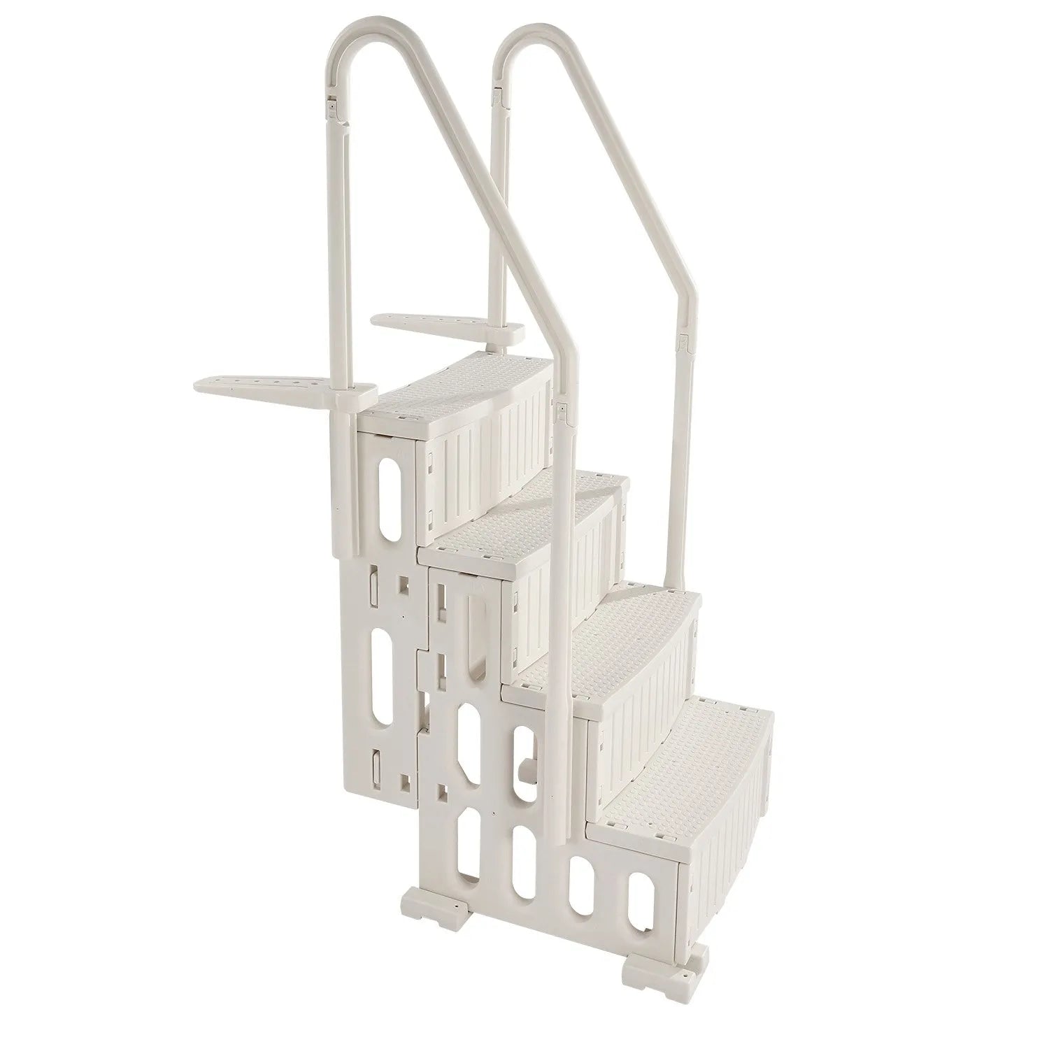 VEVOR 4-Step White Pool Ladder of 2 Handrails Supports 400 lb for 48-54 In Pools