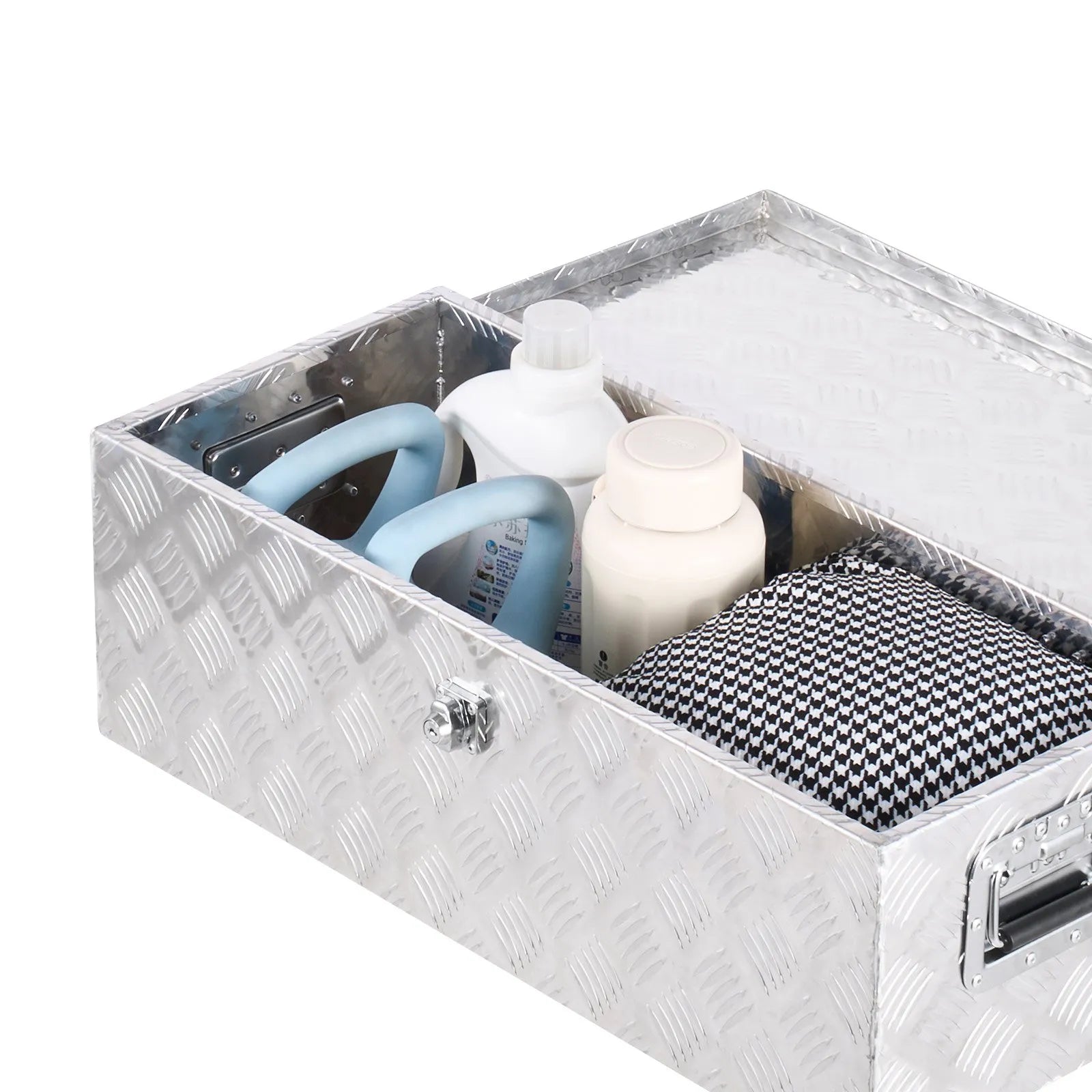 VEVOR 30"x13"x9.6" Heavy Duty Aluminum Truck Bed Tool Box for Pickup RV Silver