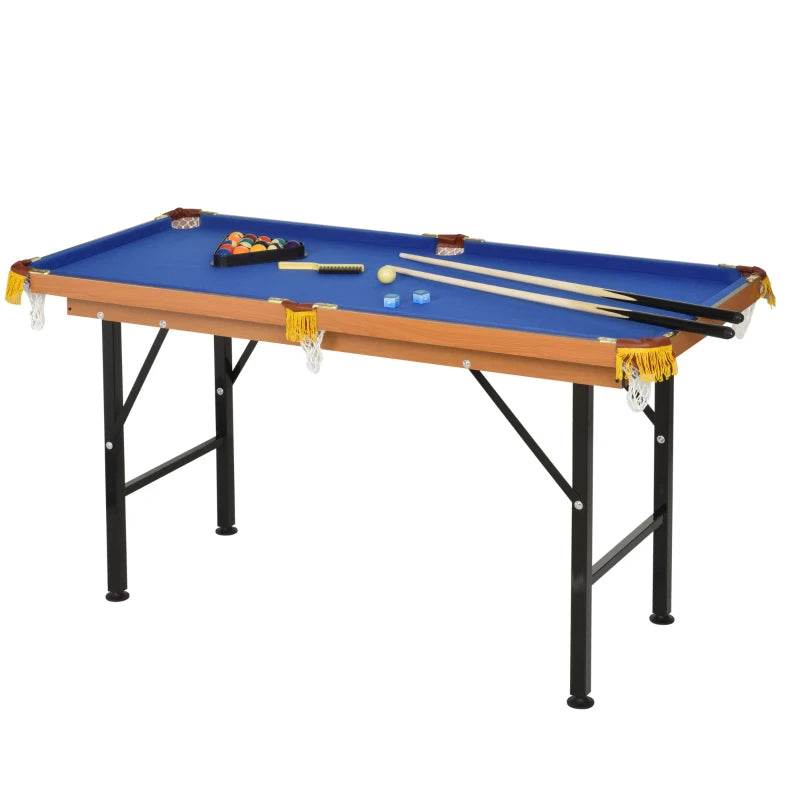 Soozier 55" Mini Pool Table Portable Billiard Table Includes Cues, Ball, Chalk, Rack, Blue