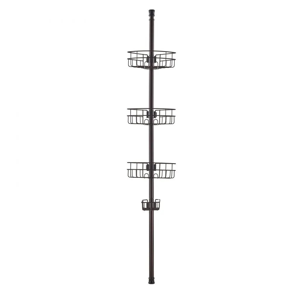 VEVOR 39" to 125" High Shower Corner Caddy Tension Pole Rust-Proof Tension Pole