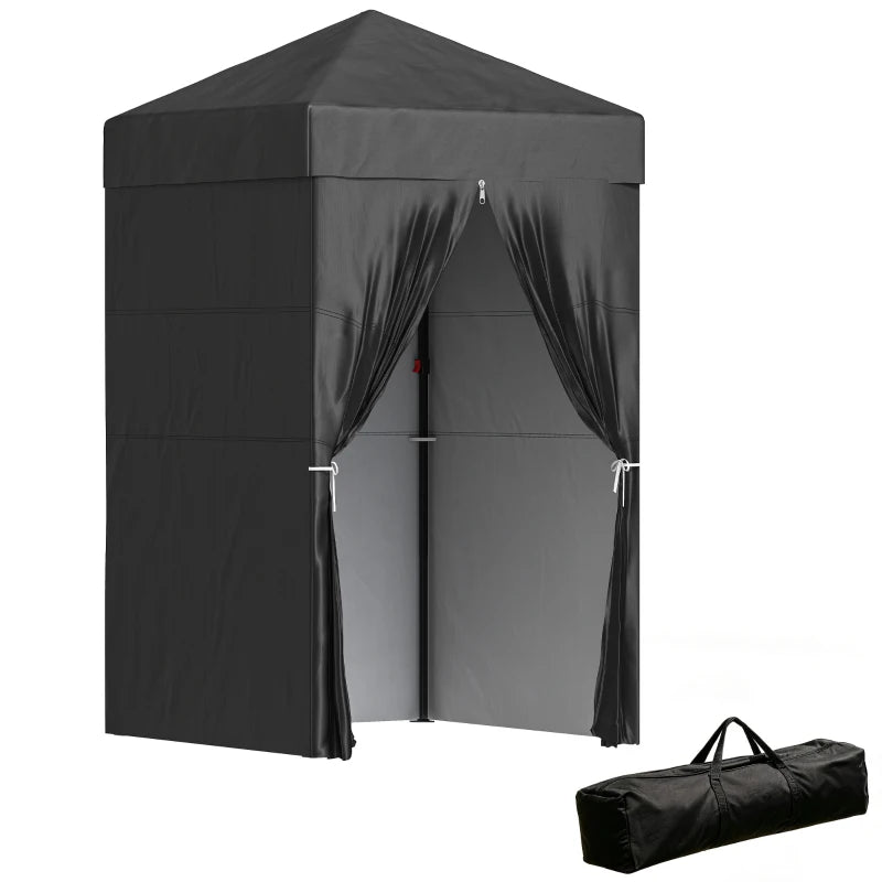 4 x 4 ft Compact Pop Up Canopy Tent, UPF 50+ Changing Room, Portable Instant Privacy Canopy with Mesh Window, Black