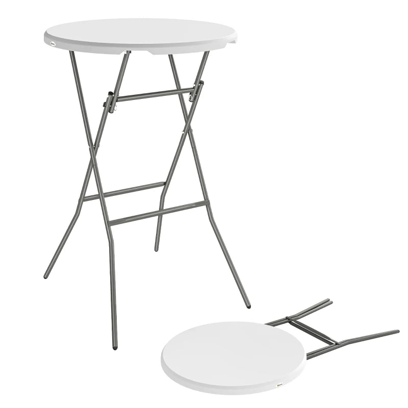 2.6ft Plastic Folding Picnic Table, Camping Table with Anti-Slip Foot Pads, White