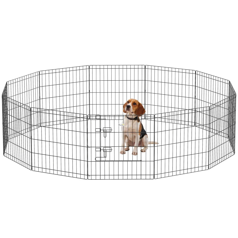 24inch Foldable Metal Exercise Pet Playpen Yard Dog Puppy Kennel Cage 12 Panels