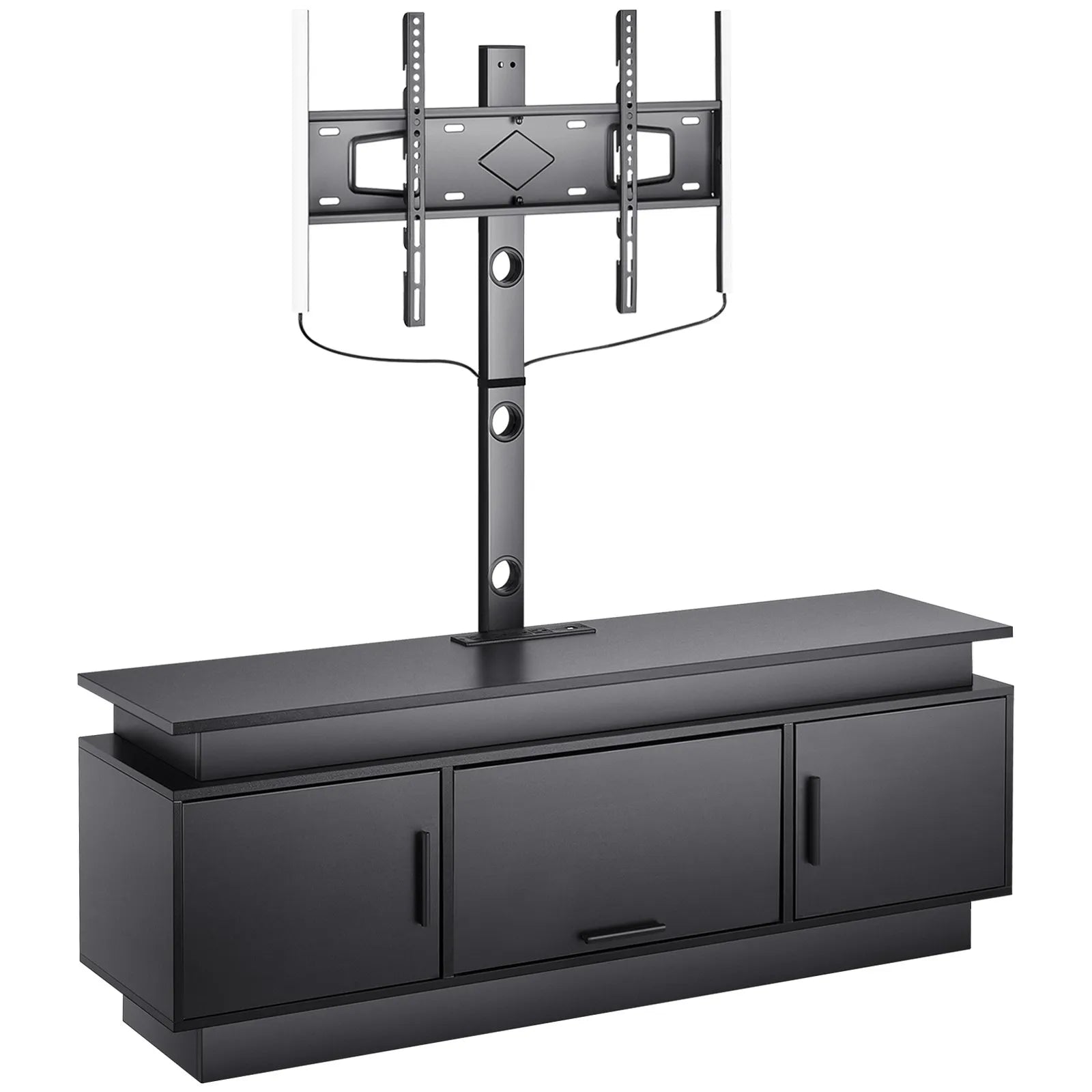 VEVOR 60" TV Stand with Mount for up to 75 in TVs with Power Outlet & LED Lights