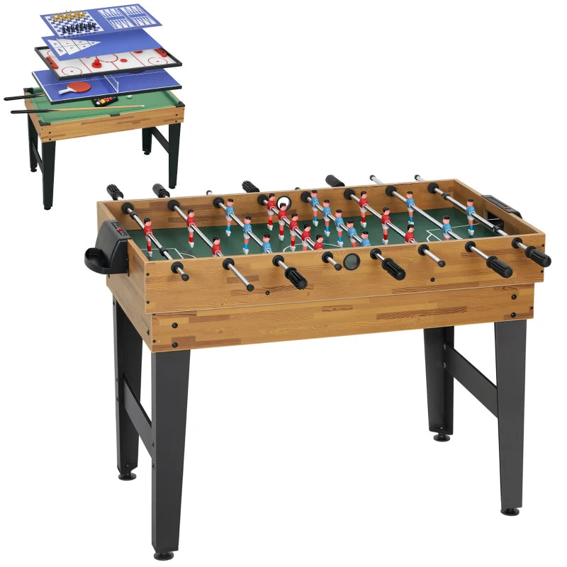 Soozier 48 in 13-in-1 Combo Multi Game Table with Foosball, Pool, Hockey and More for Adults, Light Walnut