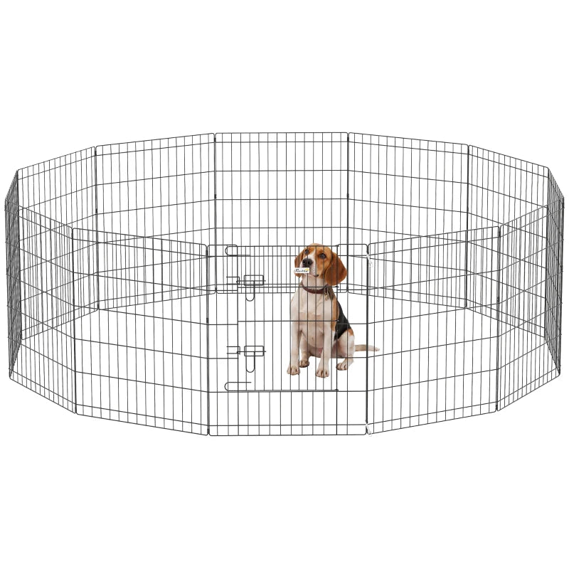 30inch Foldable Metal Exercise Pet Playpen Yard Dog Puppy Kennel Cage 12 Panel